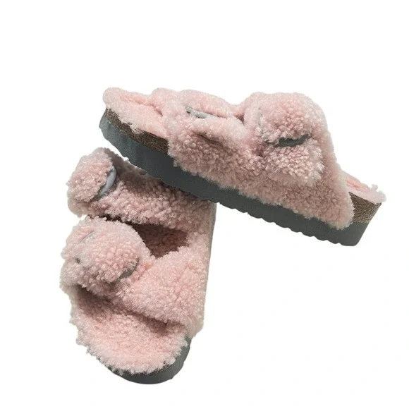 Papillio Birkenstock Barbie Pink Big Buckle Sz 40/US 9 Platform Sandals Portugal - Picture 2 of 12